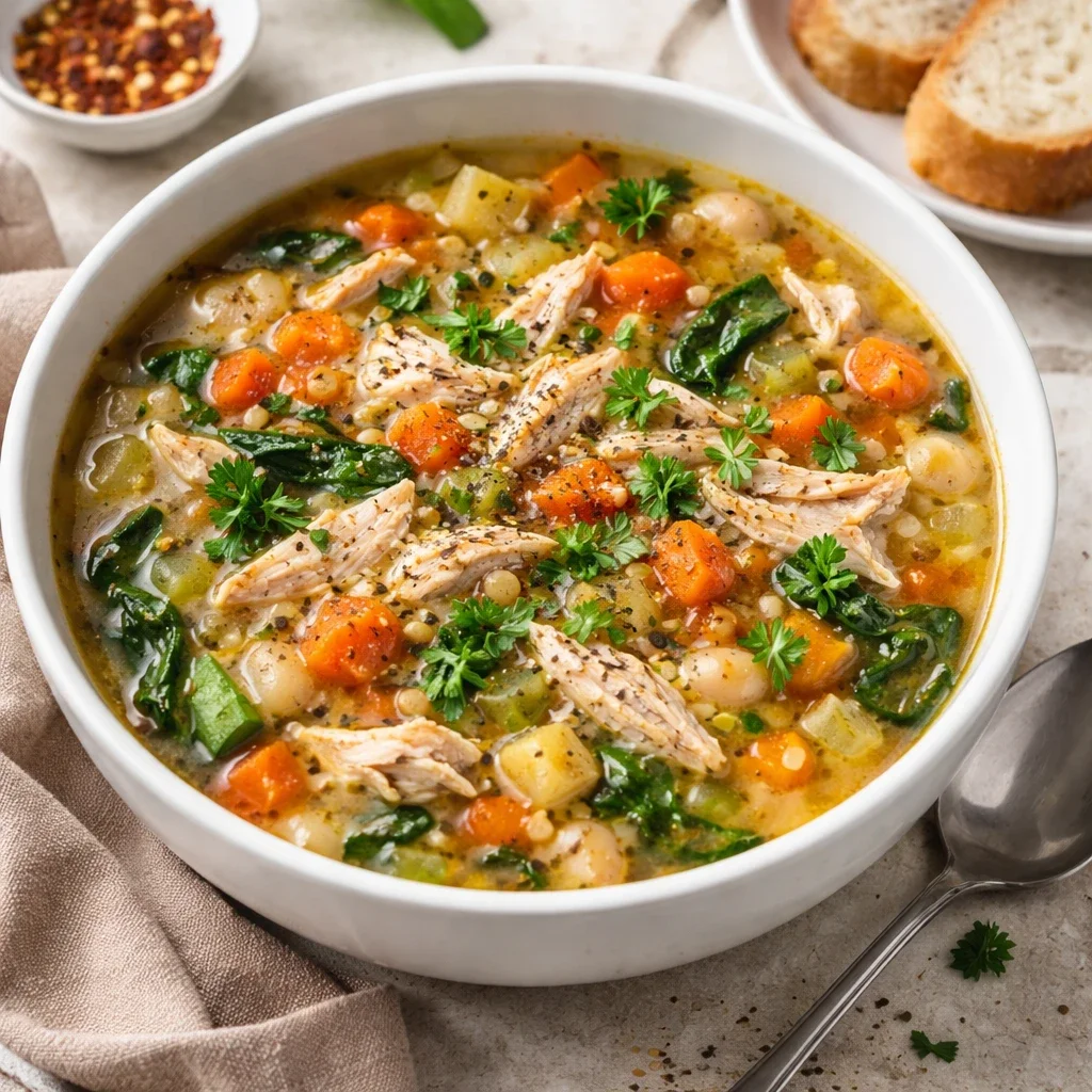 High Protein Chicken Vegetable Soup - A Cozy, Satisfying One-Pot Meal