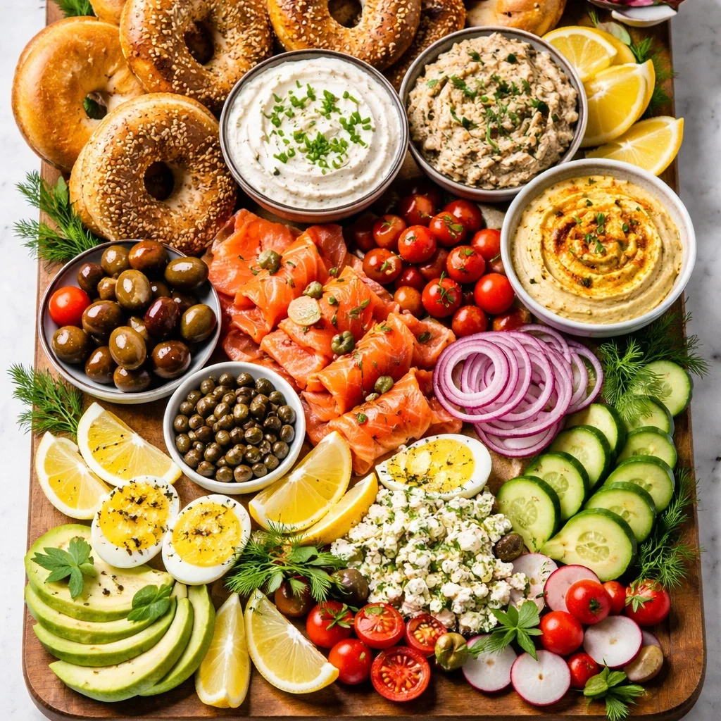 Mediterranean Bagel Brunch Board - A Fresh, Crowd-Pleasing Spread