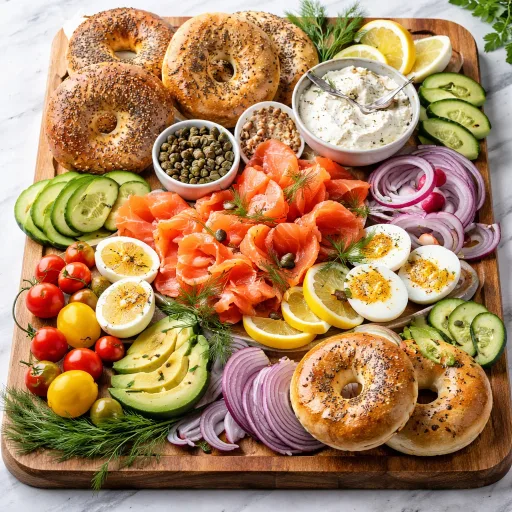 Smoked Salmon Bagel Brunch Board – A Fresh, Crowd-Pleasing Centerpiece