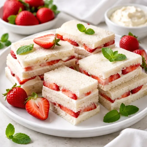 Strawberry Cream Cheese Tea Sandwiches - Sweet, Simple, and Perfect for Brunch