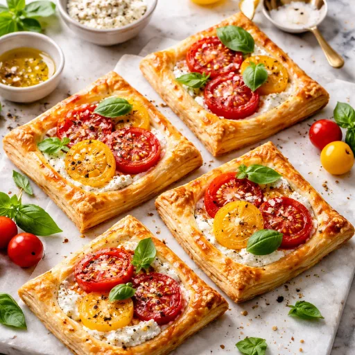 Tomato Ricotta Puff Pastry Tartlets - A Simple, Savory Bite