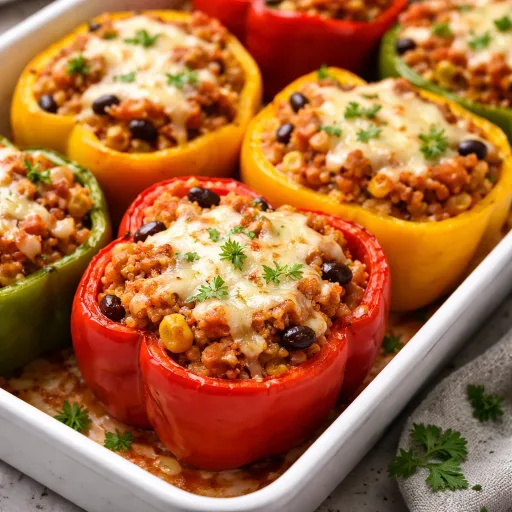 Turkey Stuffed Bell Peppers With Cheese - A Cozy, Protein-Packed Dinner