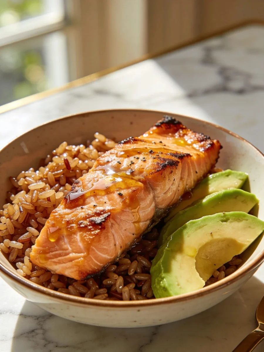 Avocado & Brown Rice Salmon Bowl