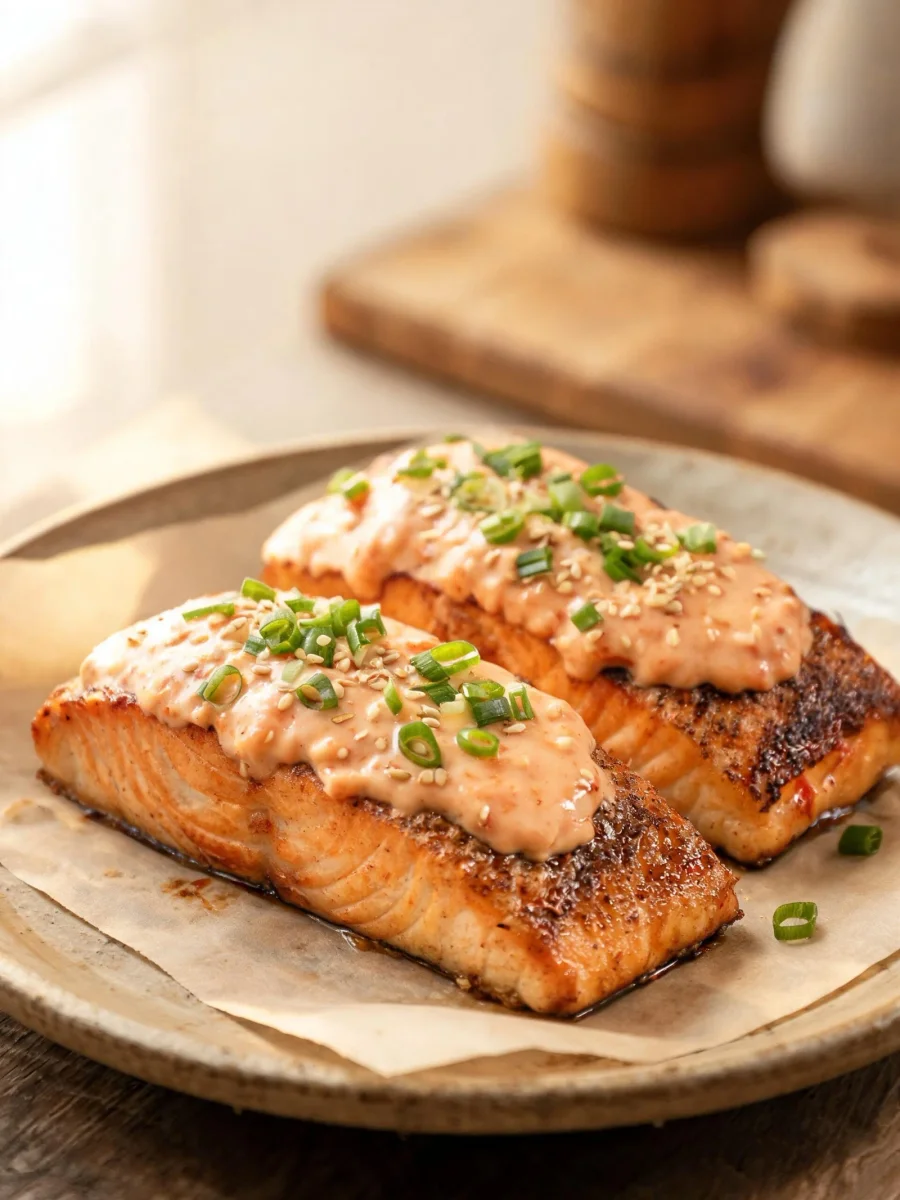 Salmão bang bang com verdadeiro sabor de litoral