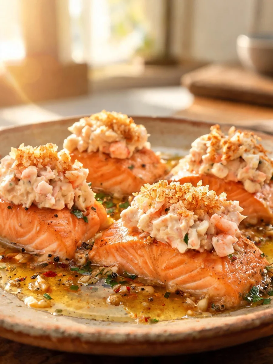 Gourmet Crab & Shrimp Stuffed Salmon – Juicy and Flaky
