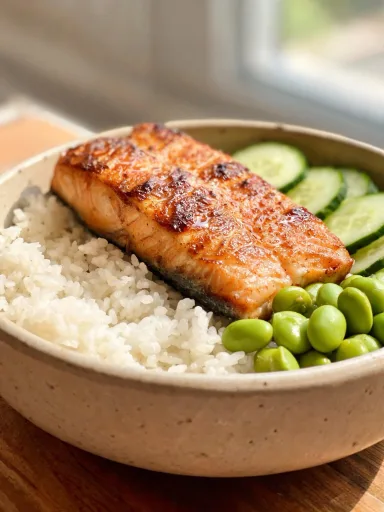 Healthy Air Fryer Salmon Rice Bowl Recipe