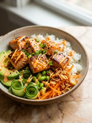 Spicy Mayo Salmon Bowl