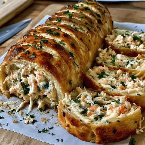 Golden Crab and Shrimp Seafood Stromboli Roll
