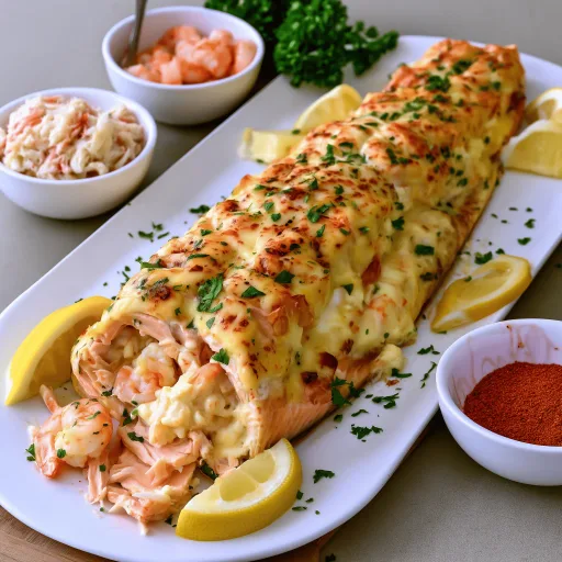 Creamy Crab and Shrimp Stuffed Salmon