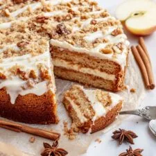 Apple Cinnamon Crumb Cake with Maple Glaze Recipe