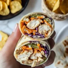 BBQ Rotisserie Chicken Wraps with Coleslaw and Pickles Recipe