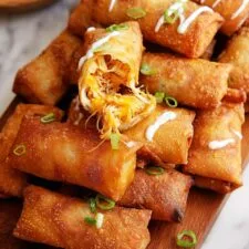 Buffalo Chicken Mozzarella Egg Roll Logs Recipe