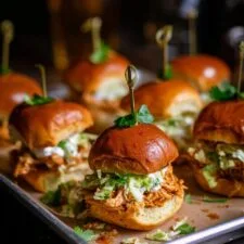 Buffalo Chicken Sliders with Blue Cheese Spread Recipe