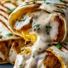 Cheesy Garlic Chicken Wraps