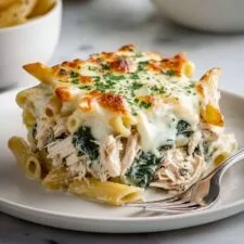 Cheesy Spinach Chicken Pasta Bake Recipe