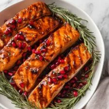 Christmas Salmon with Pomegranate Molasses and Maple Glaze Recipe