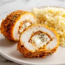 Cremige Hähnchenröllchen mit Knoblauch, Kräutern und Mozzarella