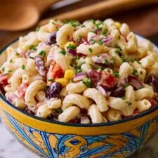 Creamy Mexican Macaroni Salad with Ham and Jalapenos Recipe