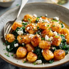 Crispy Gnocchi with Spinach and Feta Recipe