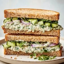 Cucumber Salad Sandwich with Feta and Herbs Recipe