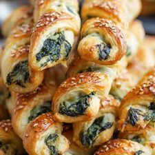 Easy Parmesan and Spinach Cheese Twists Recipe