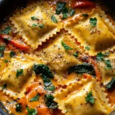 Easy Ravioli with Creamy Tomato Basil Sauce Recipe