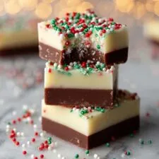 Festive White Chocolate Fudge with Christmas Sprinkles Recipe