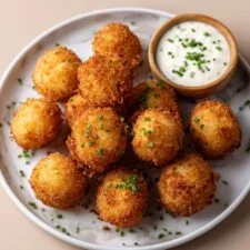 Fried Mashed Potato Balls with Cheddar and Chives Recipe