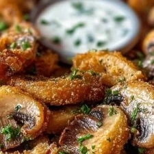 Fried Sliced Mushrooms with Ranch