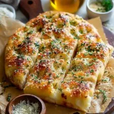 Focaccia con ajo y parmesano
