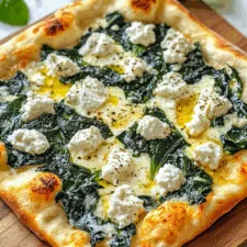 Greek Roasted Garlic Spinach White Pizza Recipe