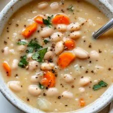 Greek White Bean Soup with Garlic and Lemon Recipe