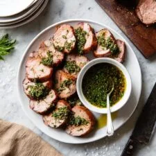 Grilled Pork Tenderloin with Easy Herb Sauce Recipe