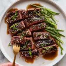 Grilled Rib Eye Steak with Ginger Teriyaki Recipe