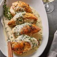Herb Roasted Chicken in Creamy White Wine Sauce Recipe