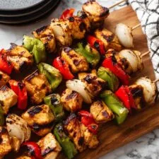 Juicy Chicken Kabobs with Colorful Veggies and Tasty Marinade Recipe