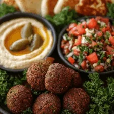 Middle Eastern Vegan Falafel Platter: Crispy & Tasty