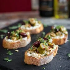Mixed Olive and Whipped Feta Crostini Recipe