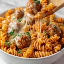One Pot Dump and Bake Meatball Pasta Recipe