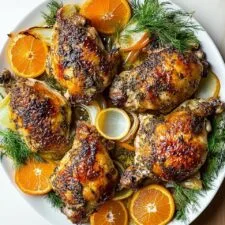 Orange Chicken Roast with Fennel and Shallots Recipe