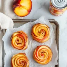 Peach Rose Tarts with Puff Pastry (Mini Tarts) Recipe
