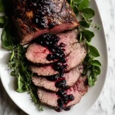 Peppercorn Crusted Beef Tenderloin with Cherry Port Sauce Recipe