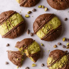 Pistachio Kunafa Chocolate Cookies Recipe