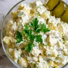 Polish Potato Salad with Eggs and Pickles Recipe
