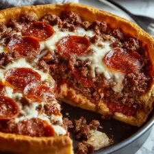Savory Hamburger Sausage & Pepperoni Pie for Comfort Cravings Recipe
