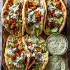 Sheet Pan Chicken Pitas with Herby Ranch Recipe