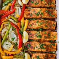 Sheet Pan Salmon Fajitas Recipe