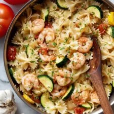 Shrimp and Zucchini Pasta in Light Tomato Sauce Recipe