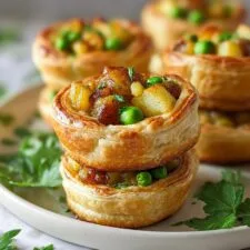 Nids feuilletés aux pommes de terre épicées
