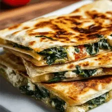 Spinach and Feta Quesadillas Recipe